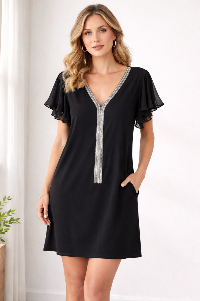 Jersey Rhinestone Dress M