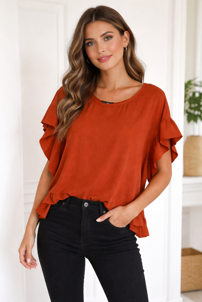 Silk Cinnamon Short sleeve top S/M