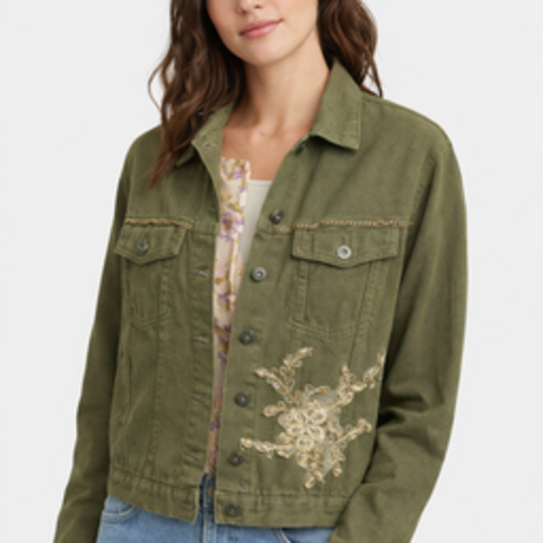Giulia Blasi Army Green  Embellished Jacket