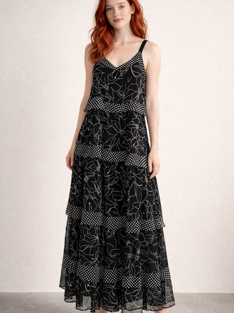 Black and White Frill Dress 6