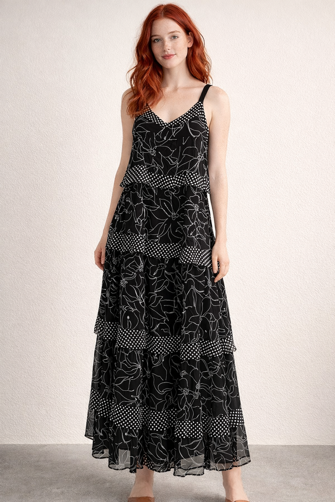 Black and White Frill Dress 6