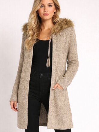 Gold Imitation Fur Sweater S