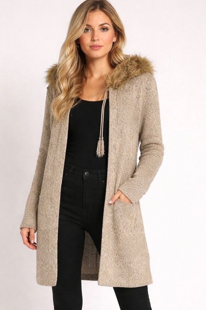 Gold Imitation Fur Sweater S