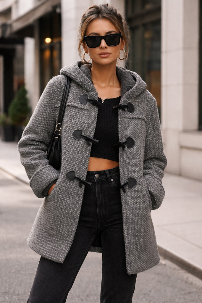 Wool Hoodie Jacket Gray L