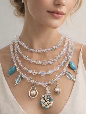 Giulia Blasi Crystal Necklace with charms