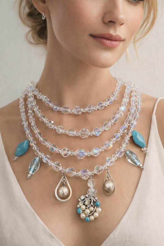 Giulia Blasi Crystal Necklace with charms