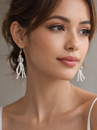 Giulia Blasi White Beaded Earring