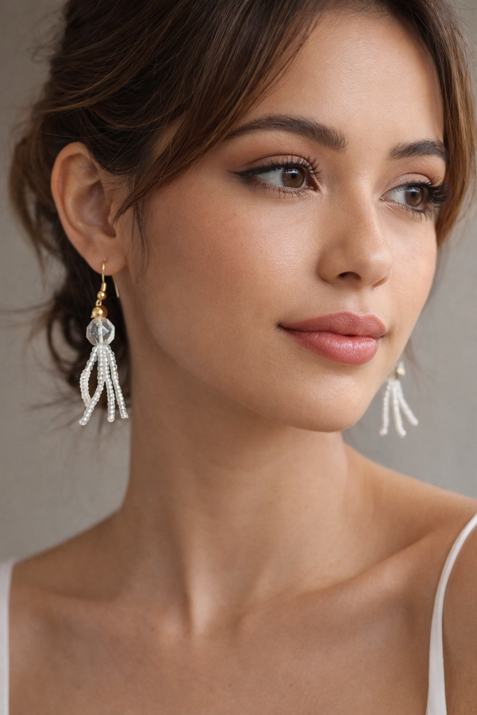 Giulia Blasi White Beaded Earring