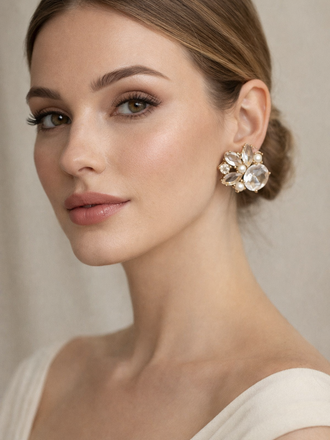 C|Dobbs Vintage Rhinestone Pearl Earrings