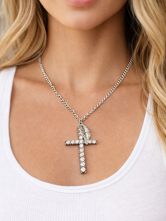 Giulia Blasi Rhinestone Cross /Necklace