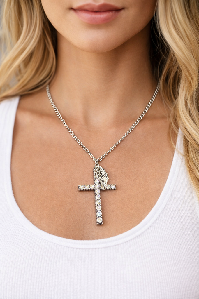 Giulia Blasi Rhinestone Cross /Necklace