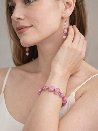 Giulia Blasi 037 Pnk Vintage Braclet /Eearring Set