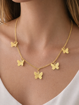 Costume Gold Butterfly Necklace