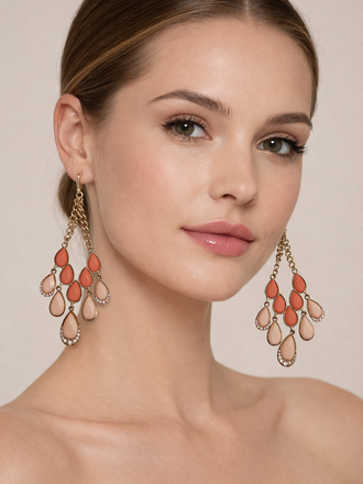 Giulia Blasi Vintage Peach Drop Earrings
