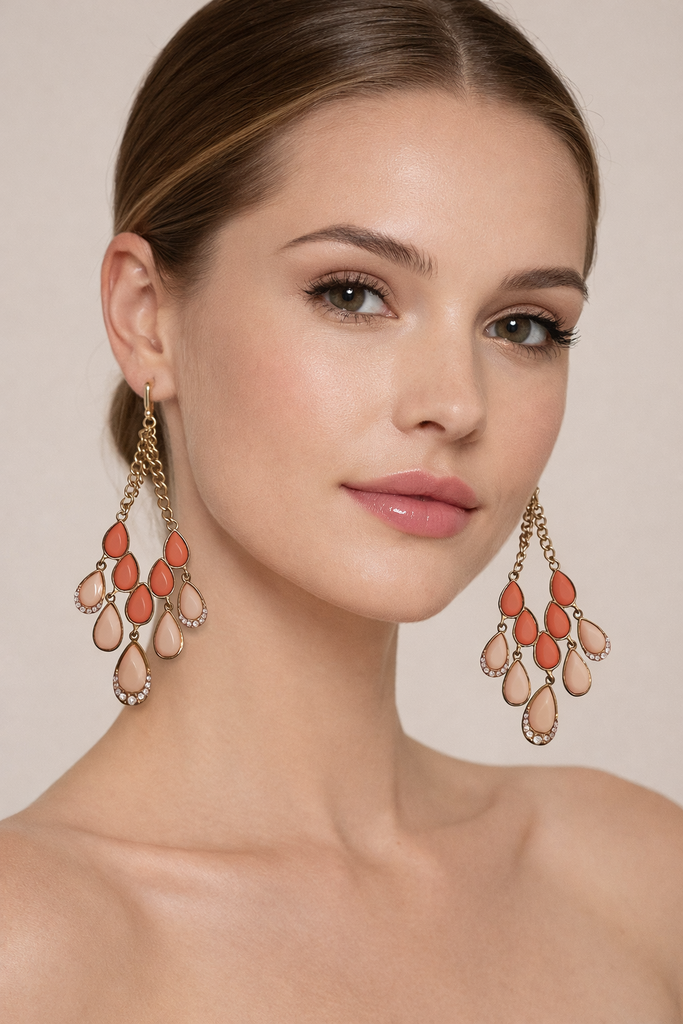 Giulia Blasi Vintage Peach Drop Earrings