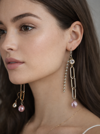 Giulia Blasi Drop Pink Pearl Earrings