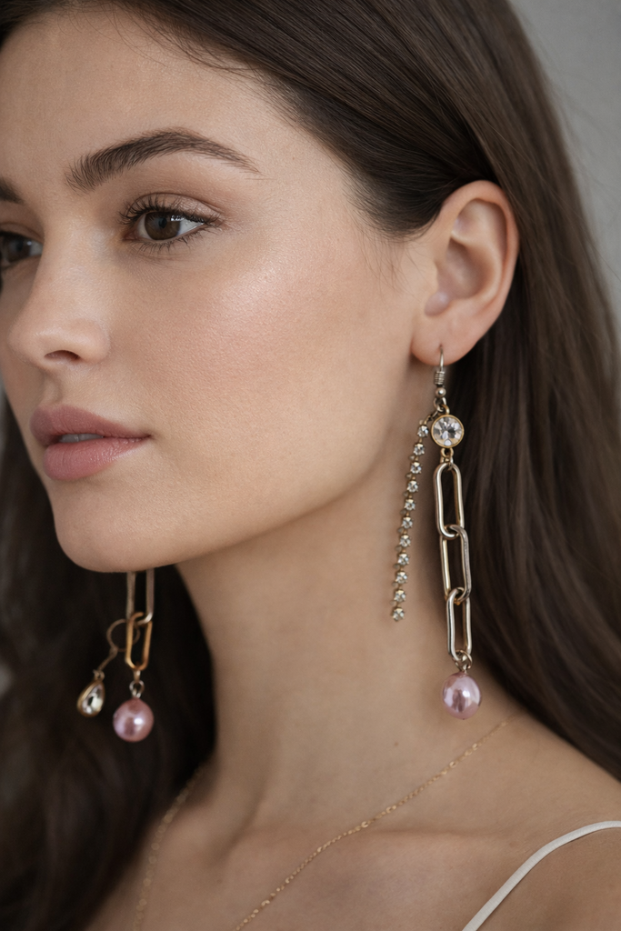 Giulia Blasi Drop Pink Pearl Earrings
