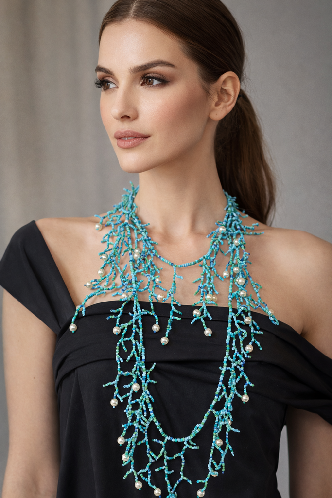 Giulia Blasi Coral Beaded Necklace