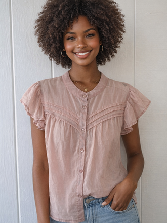 Cotton Frill Top Pink S/M