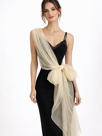 Roger Canamar Made To Order Silk Organza Side Wrap