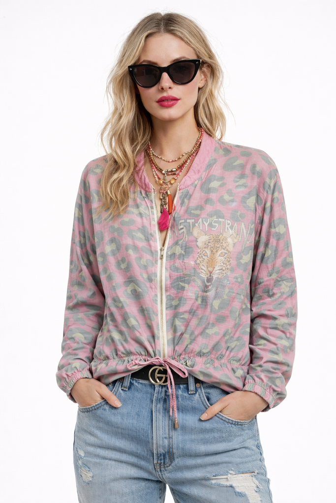 Animal Print Draw String Jacket