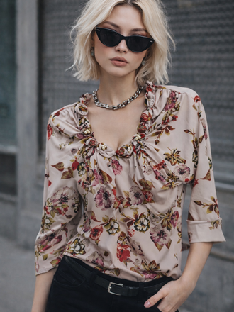 C|Dobbs CDOBBS Floral Blouse