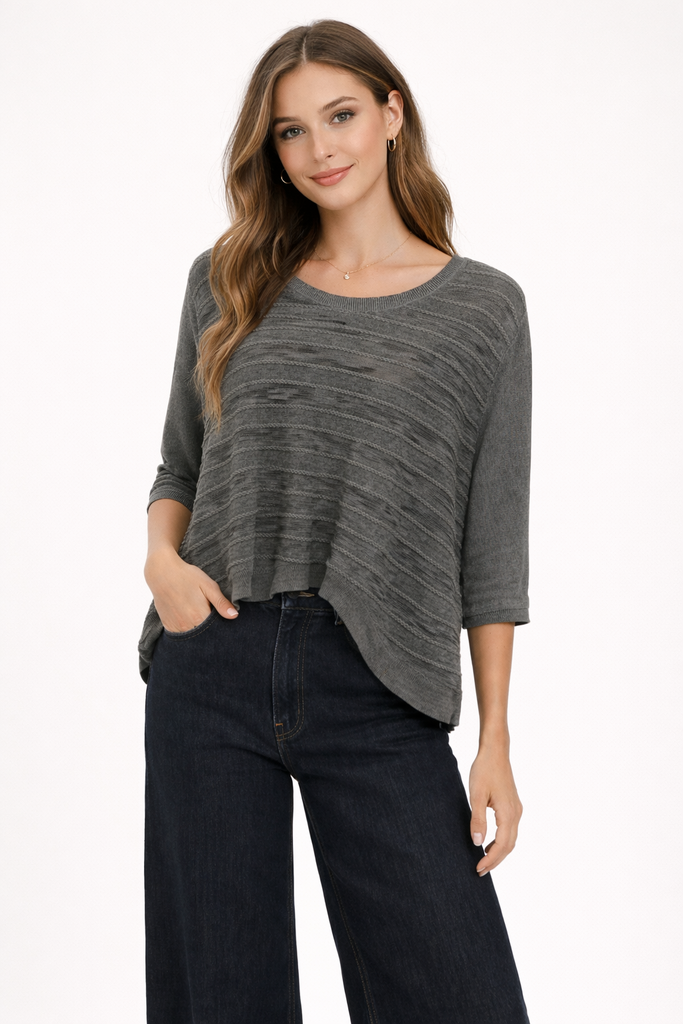 Gray Open Back Sweater M