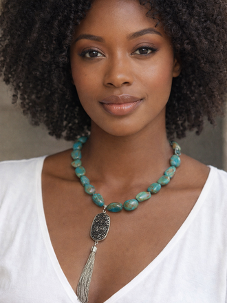 Giulia Blasi Vintage Green Stone Necklace