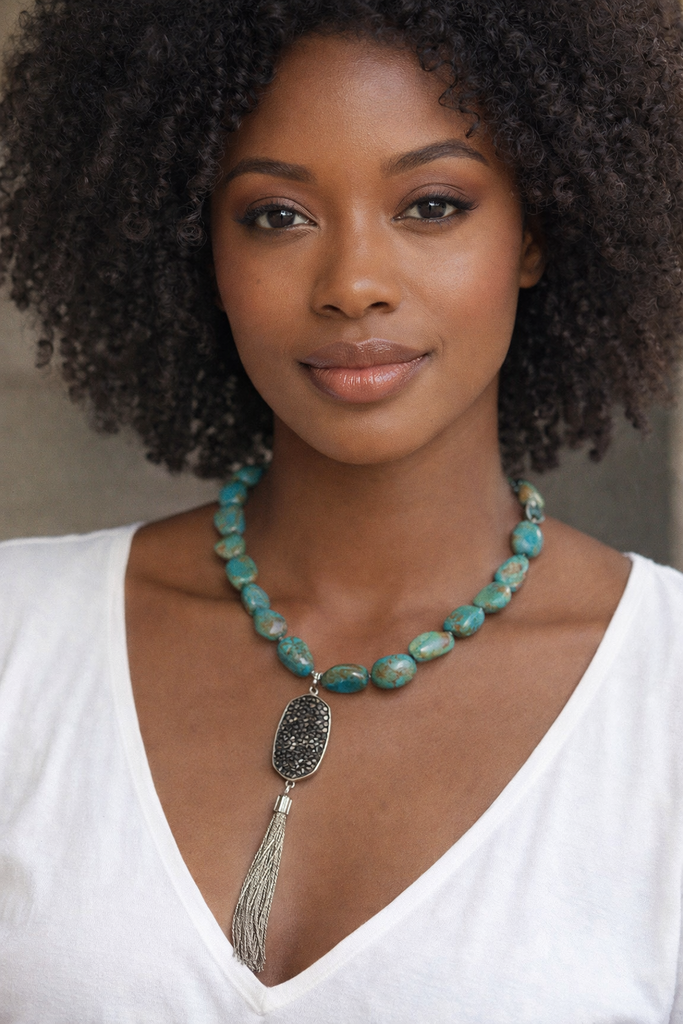 Giulia Blasi Vintage Green Stone Necklace