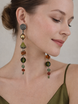 G081 Vintage Beaded Drop Earrings