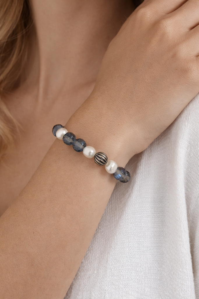 G088 Blue Crystal Water Pearl Bracelet