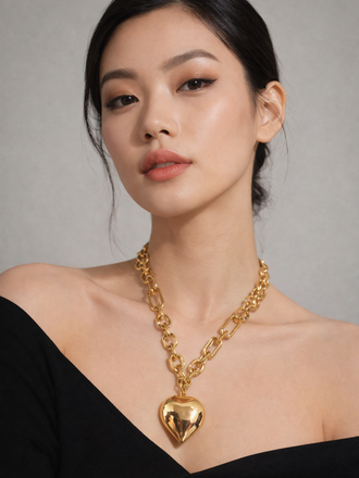 G093 Costume Big Heart Necklace