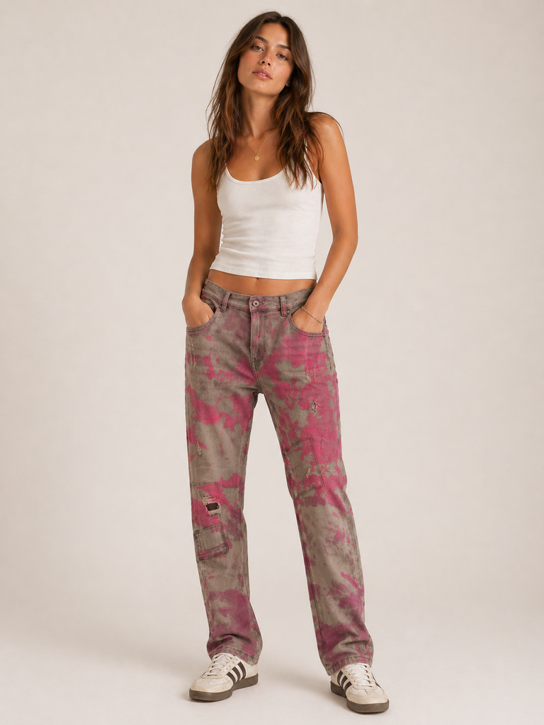Cloth Denim Painted Pants M/L