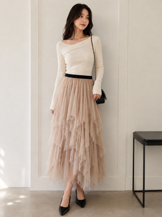 Ivory Tulle Skirt S/M