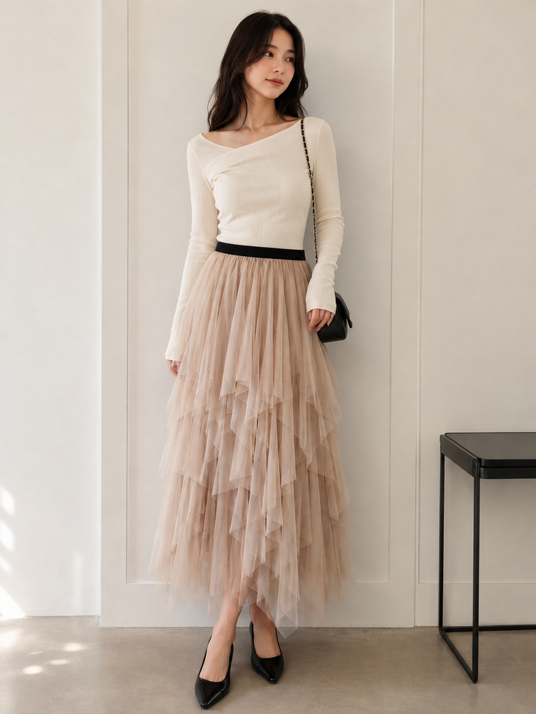 Ivory Tulle Skirt S/M