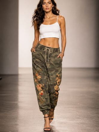 Giulia Blasi Draw String Camouflage Pants M