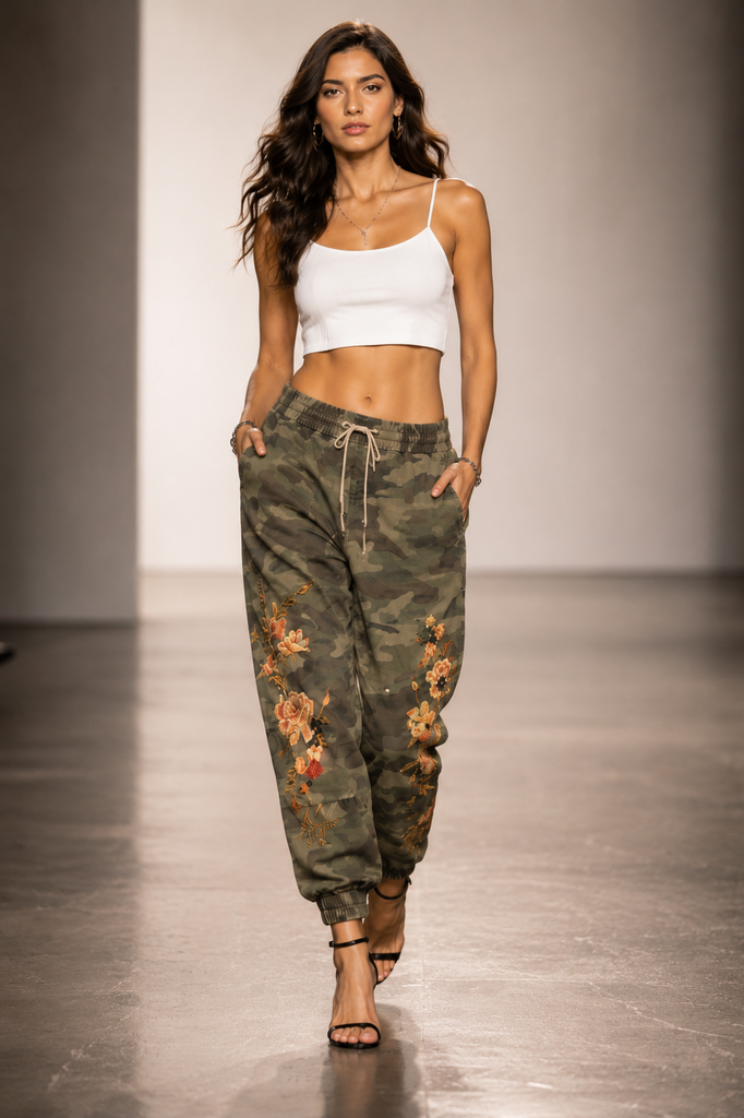 Giulia Blasi Draw String Camouflage Pants M