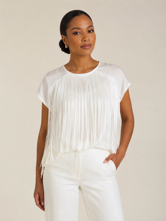Souvenir White Fringe Top M