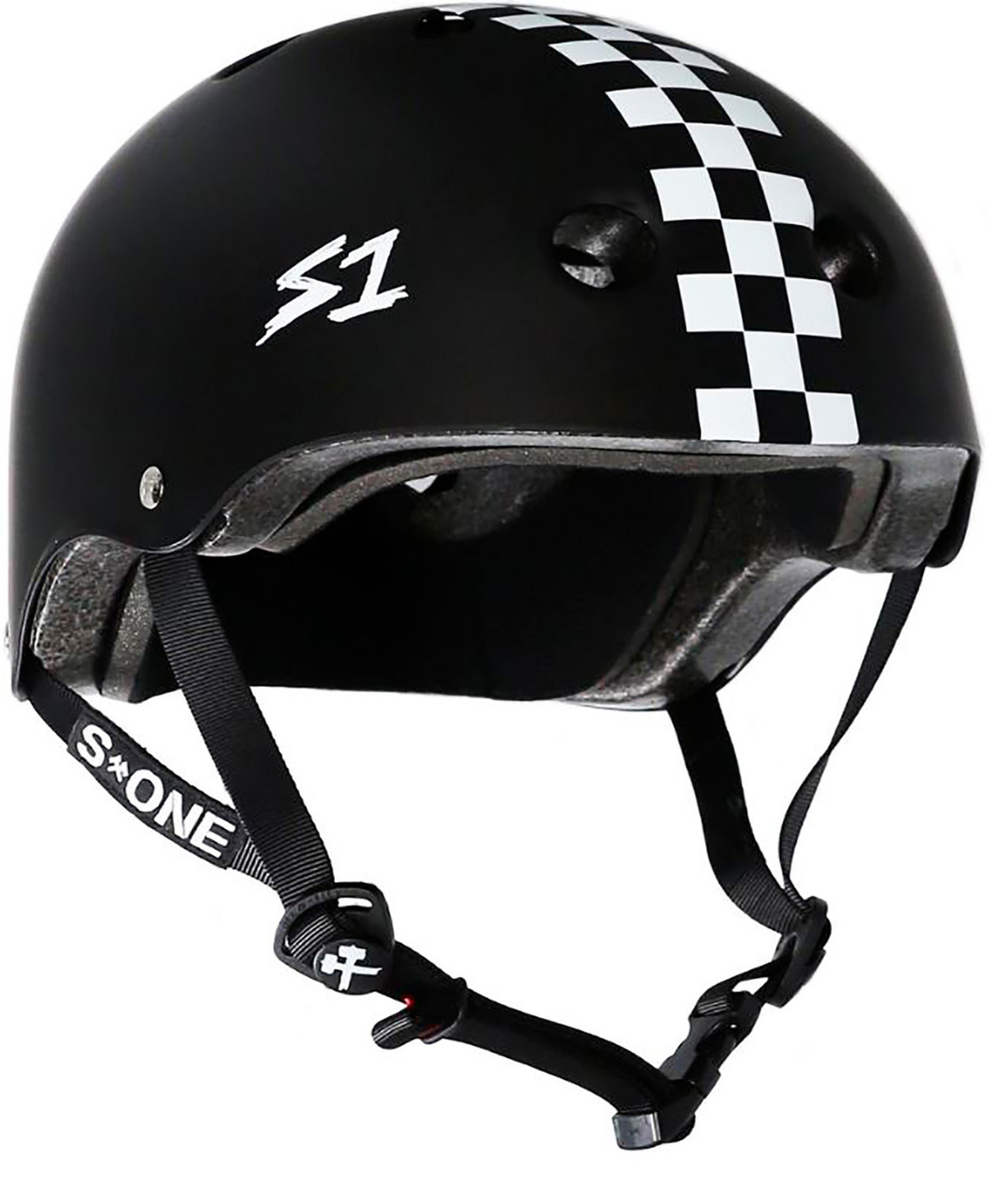 S1 S1 LIFER HELMET - BLACK MATTE WITH CHECKERS