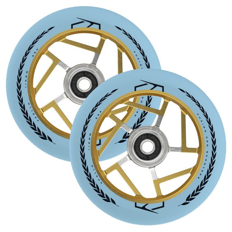 FUZION APOLLO WHEELS 110MM - TEAL/GOLD