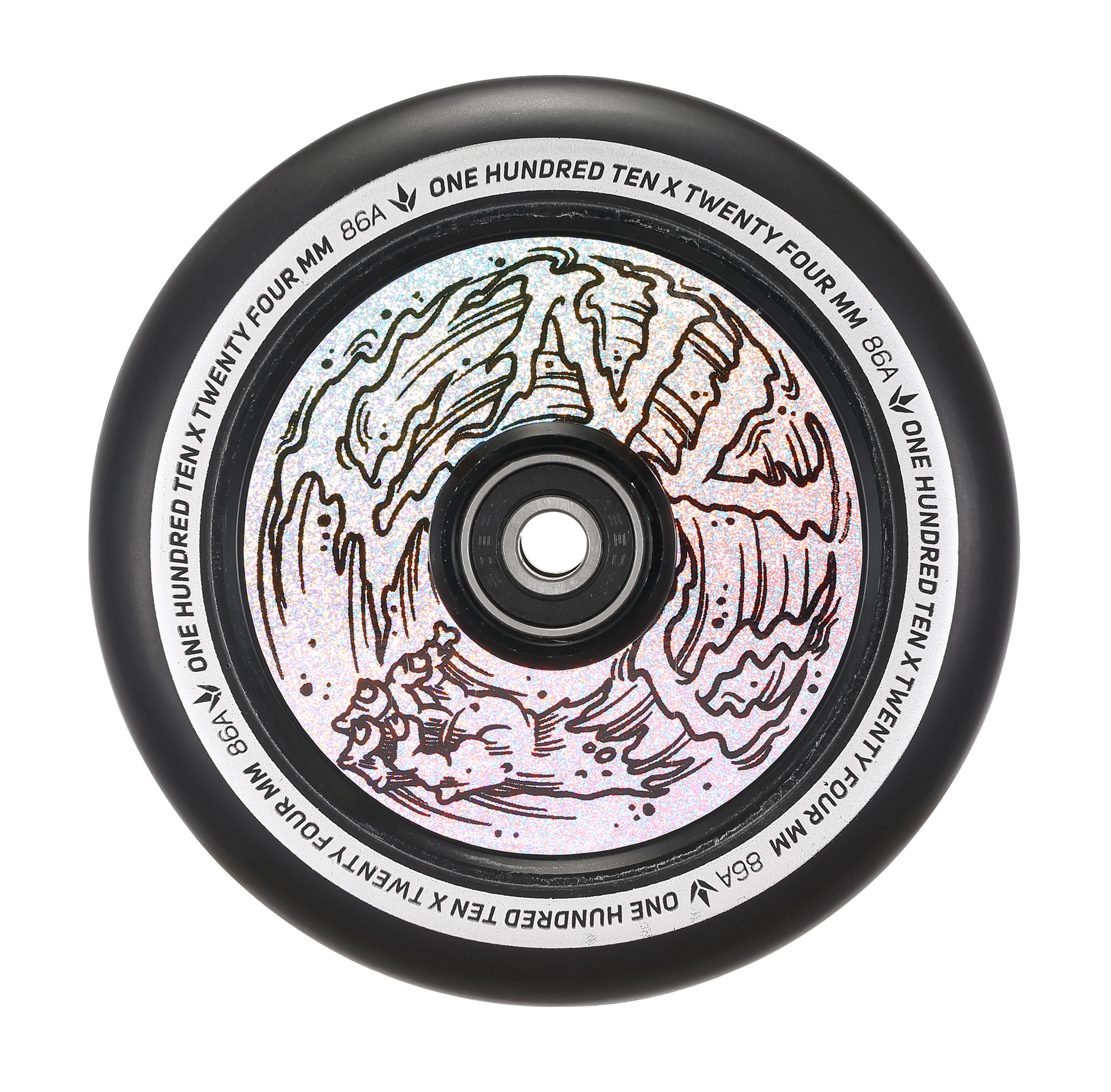 ENVY 110mm HOLLOW CORE WHEEL - Black/Hand Hologram