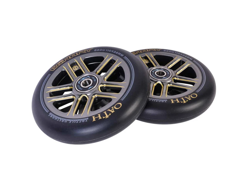 OATH BINARY WHEELS 110mm x 24mm (TITANIUM/GOLD)