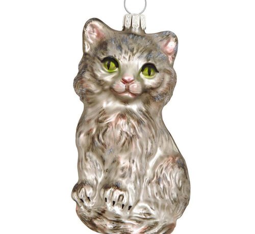 Twinkle Silver Cat Ornament
