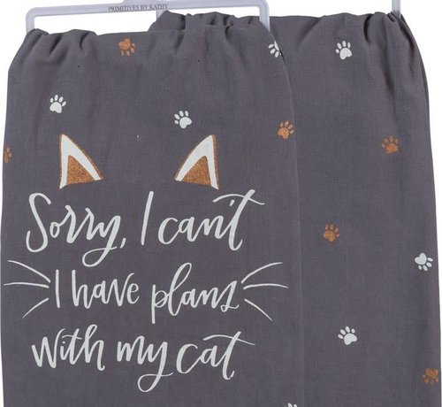 Sorry Can't Have Plans With My Cat Dish Towel
