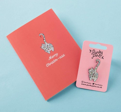Merry Christm-ass Card with Pin