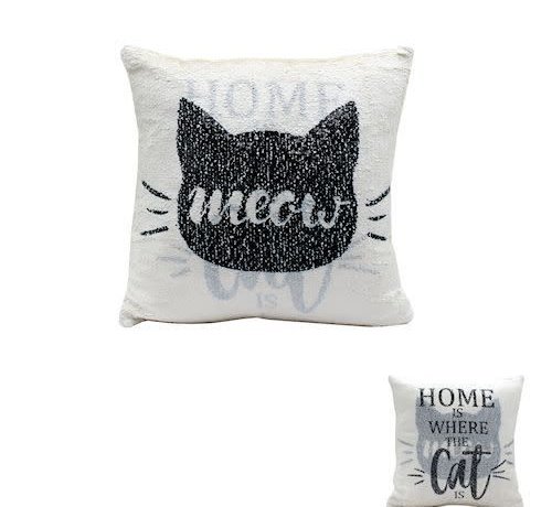 Daphne Cat Sequin Cushion