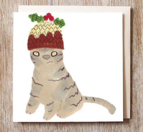 Copy of Caspar the Black Cat in Sombrero Card