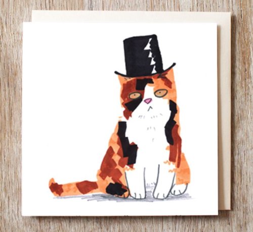 Copy of Robbie the Cat in Tartan Hat Card