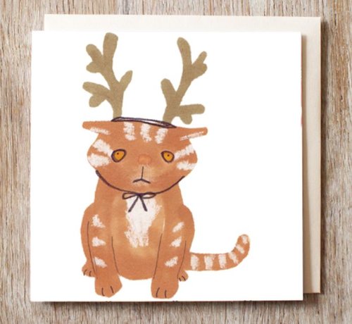 Copy of Caspar the Black Cat in Sombrero Card