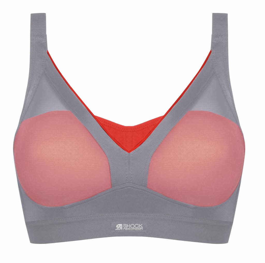 Shock Absorber Active Shaped Support Womens Sports Bra - Grey